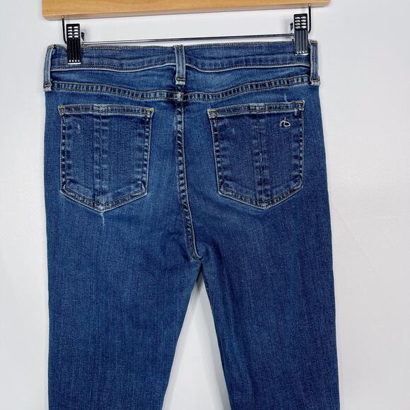 Rag & Bone Womens 27 The Skinny Jeans in La Paz Medium Wash Ripped Distressed - Picture 8 of 12